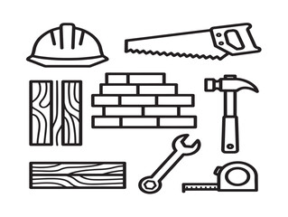 Fototapeta premium construction materials icon vector illustration for building and renovation projects