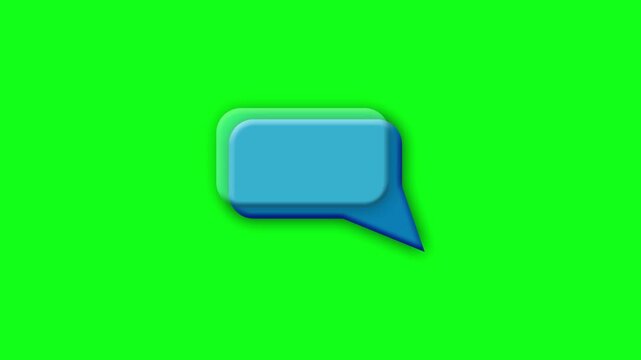 3D chat app icon animation video with green screen
