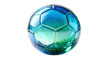 Naklejka premium a soccer ball, football, 3d glass morphism, isolated on transparent background, sports equipment concept