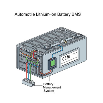 Automotive Lithium-Ion Battery Pack with BMS - Electrical Diagram