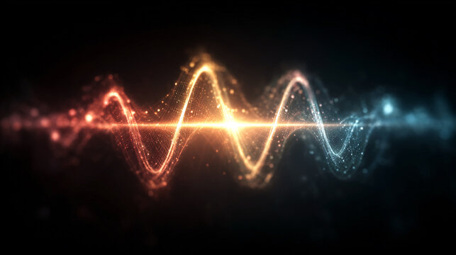 High-Tech Biosensor Signals, Abstract Digital Waves, Glowing Data Patterns, Biomedical Monitoring System, AI Healthcare and Futuristic Diagnostics Concept 