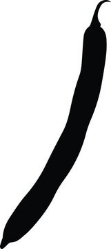 Minimalist black single fresh bean vegetable silhouette vector icon