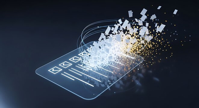 Abstract digital technology background with light effects featuring a 3d globe and network icons to represent global business communication and secure online banking data