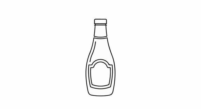 Outline of a condiment bottle with a blank label
