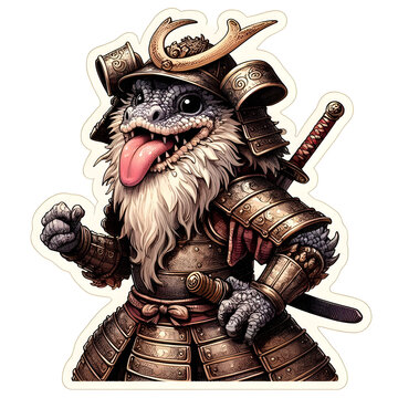 fantasy warrior troll character holding sword in dynamic battle pose illustration