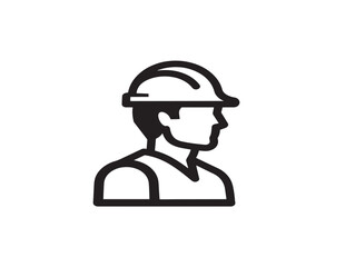 Fototapeta premium Construction worker helmet safety icon vector illustration