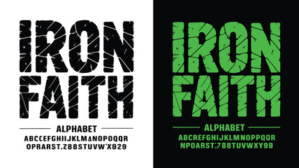 Obraz premium Bold typography design featuring the words iron faith in contrasting colors