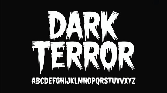 Dark terror typography a spooky distressed font with dripping effect