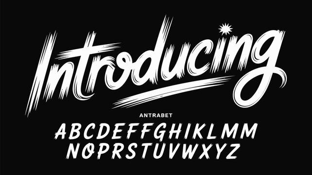 Introducing a unique brush script typeface with a full character set