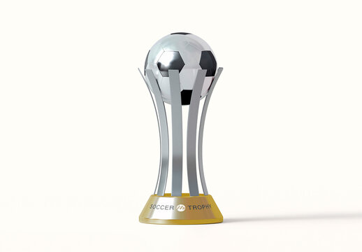 Soccer Trophy Mockup Metallic