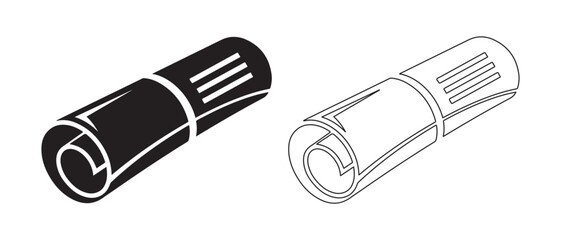 Three dimensional illustration of paper roll and crumpled paper sheet © MdSohel