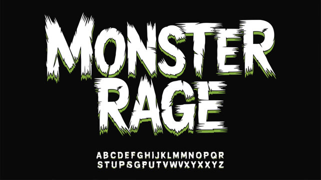 Monster rage typography a dramatic and stylized horror font design