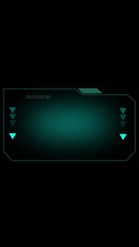 Futuristic digital display showing time code in teal gradient. Digital display background. Professional digital display for video production and technical monitoring visuals art.
