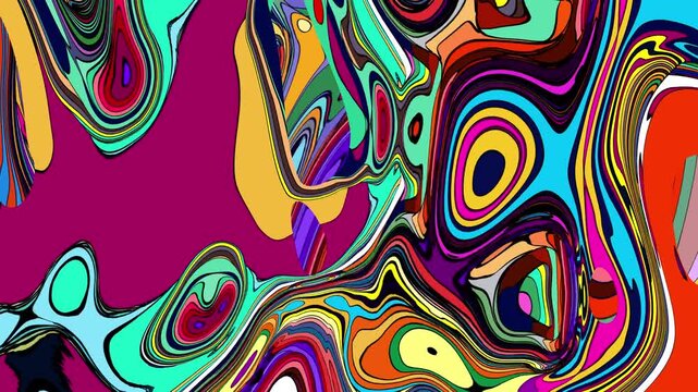Vibrant abstract psychedelic swirl pattern with bold colors