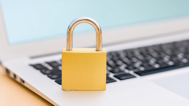 Locked laptop: ransom. A user followed the phishing link and was hacked. Malware for Internet scam. Fraud