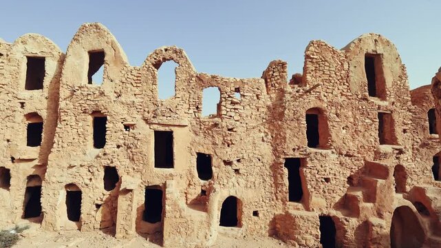 Ancient Ksar Mgabla, Berber fortified village and granary, Region of Tataouine - Southern Tunisia, Africa 