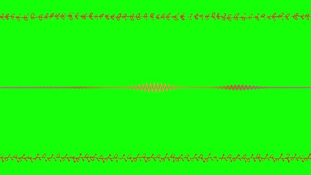 Festive Autumn Leaf Border Overlay - Green Screen Background
