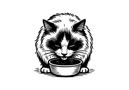 Ragdoll Cat hand drawn simple sketch vector illustration