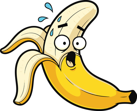 Scared Cartoon Banana