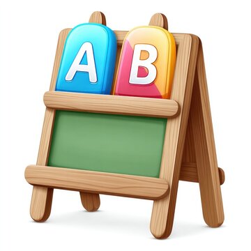 Colorful watercolor cartoon alphabet board for learning and fun, educational design for classroom and children's activities on white background