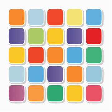 Colorful Rounded Squares Grid