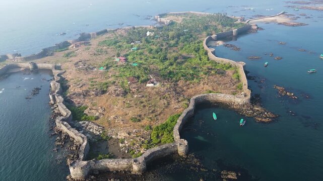 Sindhudurg Fort Maharashtra India,Sindhudurg Fort Drone View,Malvan Sindhudurg Fort Aerial