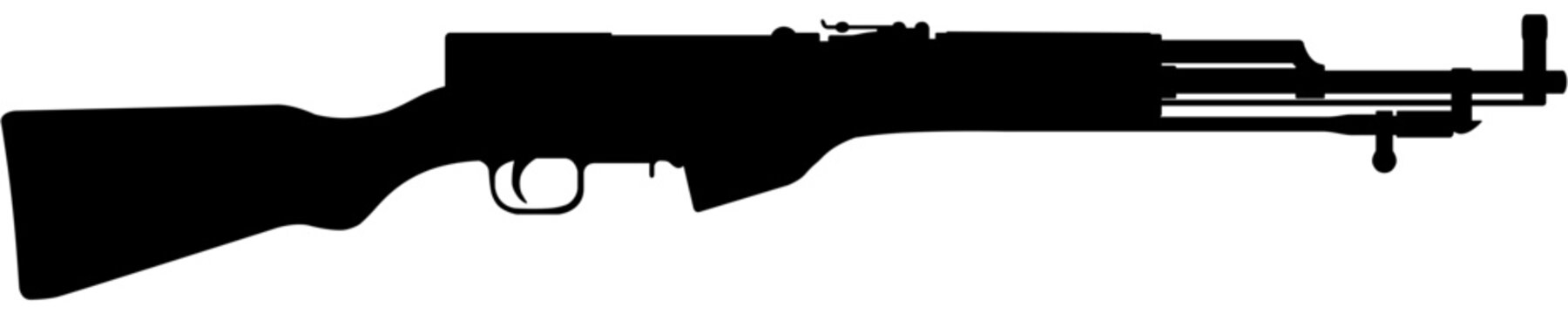 CGA SKS 7.62x39 Rifle Silhouette Vector Illustration