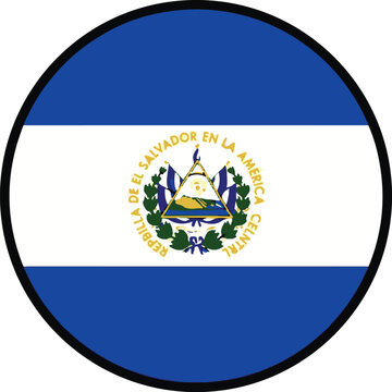 El Salvador National Flag Round Vector Graphic
