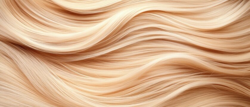 Flowing blonde hair strands create soft waves with highlights and shadows.