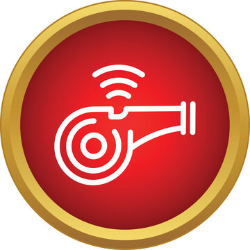 Whistle icon providing a sound signal for sports, game officials, and referee control