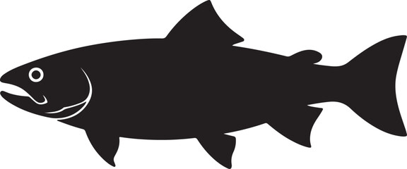 Fototapeta premium Fish Silhouette – Animal Black Vector Illustration