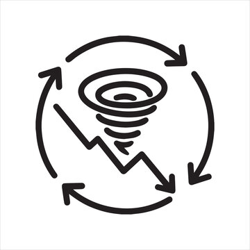 Vicious cycle negative loop outline vector