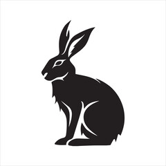 Obraz premium rabbit hare abstract logo black silhouette vector