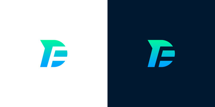 Elegant and Modern Lettermark Logo Design Featuring Intertwined 'D' and 'E' Characters with a Smooth Gradient Transition