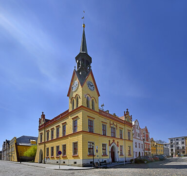 Vidnava - Old Town Hall. Historical monument in the Rychleby mountain district, Czech Republic