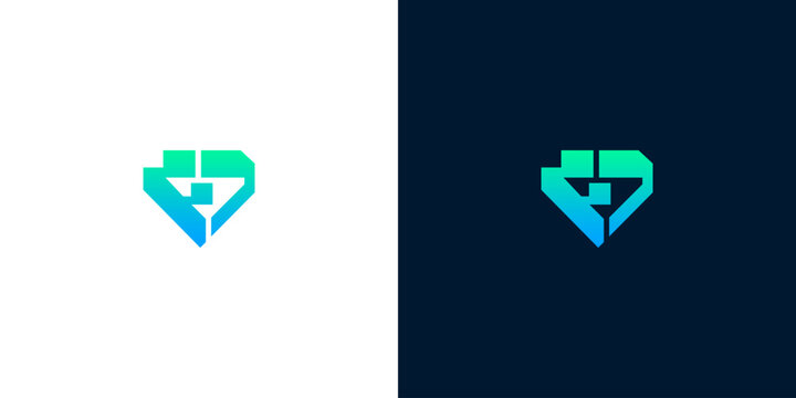 Modern Diamond Gemstone Logo Design - Clean and Geometric Jewelry Emblem
