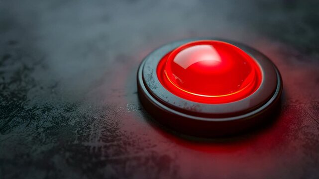 Light fades on and off with red button on dark surface in simple setting Generative AI