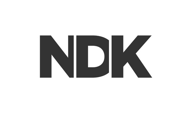 NDK logo design template with strong and modern bold text. Initial based vector logotype featuring simple and minimal typography. Trendy company identity.