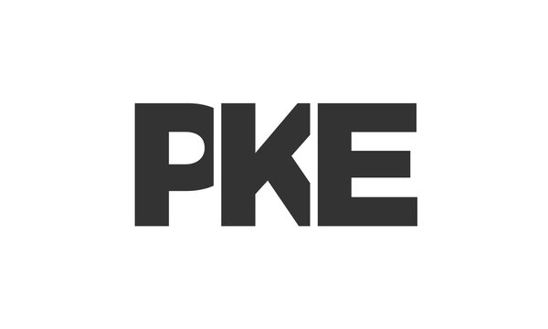 PKE logo design template with strong and modern bold text. Initial based vector logotype featuring simple and minimal typography. Trendy company identity.