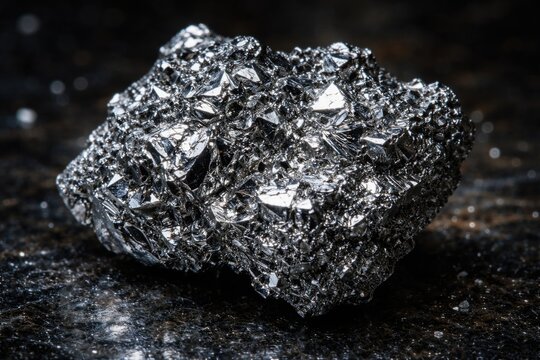 Detailed view of osmium fragment known for platinum group conductivity