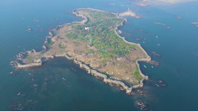 Sindhudurg Fort Aerial View,Malvan Sindhudurg Fort Aerial,Sindhudurg Sea Fort Aerial ✔️