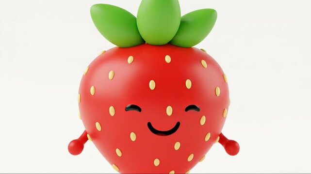 Fresh ripe red strawberry isolated on white background vector illustration of sweet juicy healthy fruit with green leaf