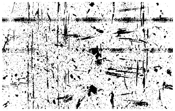 Detailed distressed scratch texture with random black paint spots.