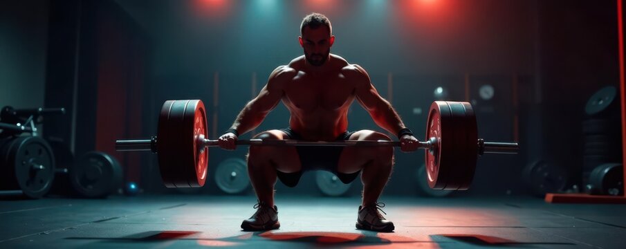 Powerful legs, barbell squat, competition intensity, competition, back