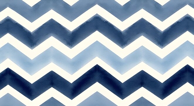 Abstract watercolor chevron pattern in shades of deep blue and light blue, creating a modern, artistic background.