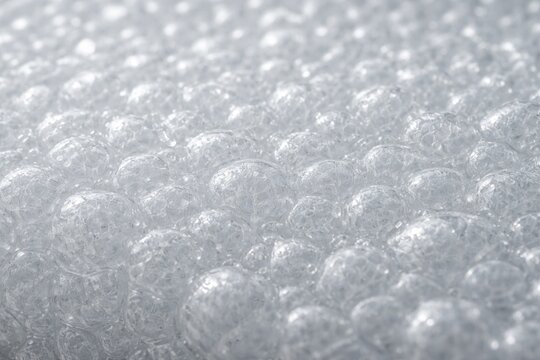 Close up image of protective expanded polyethylene foam with visible air pockets