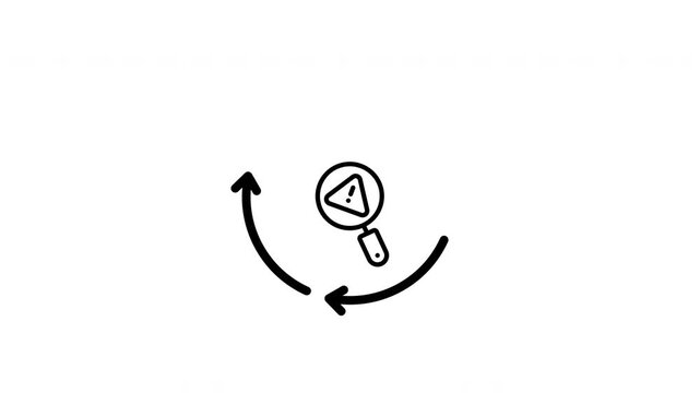 Dignitary warning glass with an exclamation mark in a triangle. Suitable for warning, alert, importance, discovery concepts in designs, web content, and presentations.
