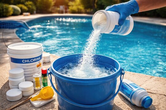 Detailed procedure to shock your swimming pool with chlorine chemicals