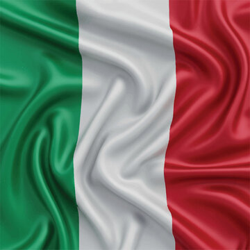 Italian Flag Silhouette Monochrome Waving Fabric Texture