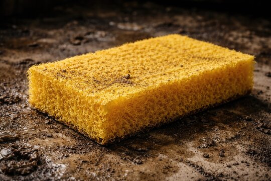 Heavy duty yellow cleaning pad for stubborn dirt removal